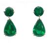 Emeralds teardrop stud earrings model Angeline