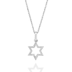 Diamonds Star of David white gold pendant model v SD