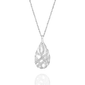 Diamonds pendant white gold model tangle