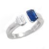 Blue Sapphire & diamond open ring model Shani