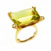 Green Yellow Quartz & diamonds ring model Abigail