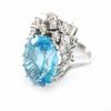 Cocktail ring Blue Topaz with diamonds setting