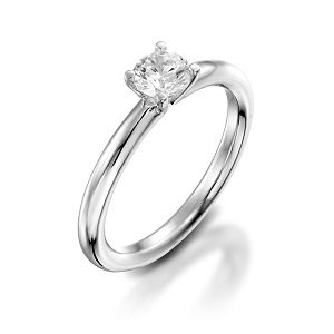 Diamond solitaire engagement white gold ring model Tamar