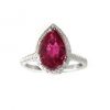 Pear shape Ruby & diamonds ring