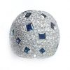 Multi stone ring Blue Sapphires & diamonds