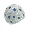 Blue Sapphires & diamonds dome ring model Dona
