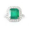 Emerald with diamonds ring