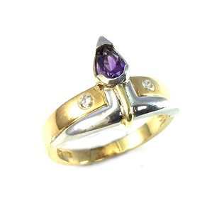 Amethyst with diamonds ring model Lady