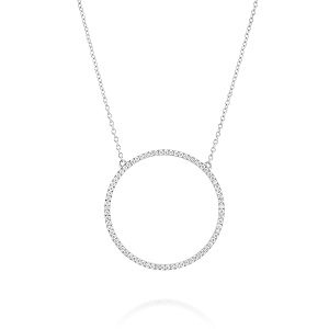 Hoop diamonds white gold pendant necklace