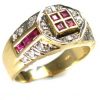 Marquise ring Rubies with diamonds