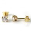 Diamonds stud earrings model Do - yellow gold
