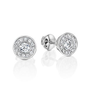 Diamonds halo earrings model June