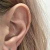 Diamond stud earring piercing