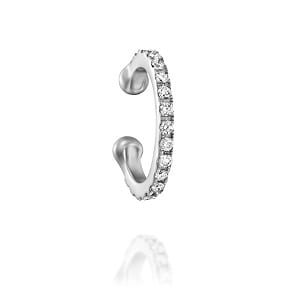 Ear cuff piercing without a hole Helix diamonds - white gold