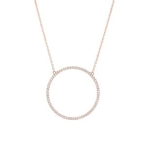 Hoop diamonds rose gold pendant necklace